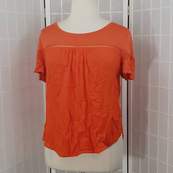 New York & Company Tops - New York & Company Orange Top Shirt Size: Large